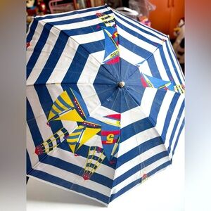 Vintage 90s Kids Clip On Umbrella Sailboat Theme